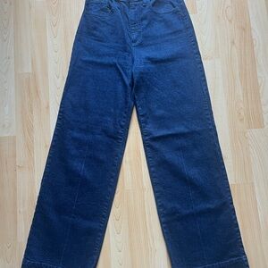 Dark Blue Wide-Leg Jeans